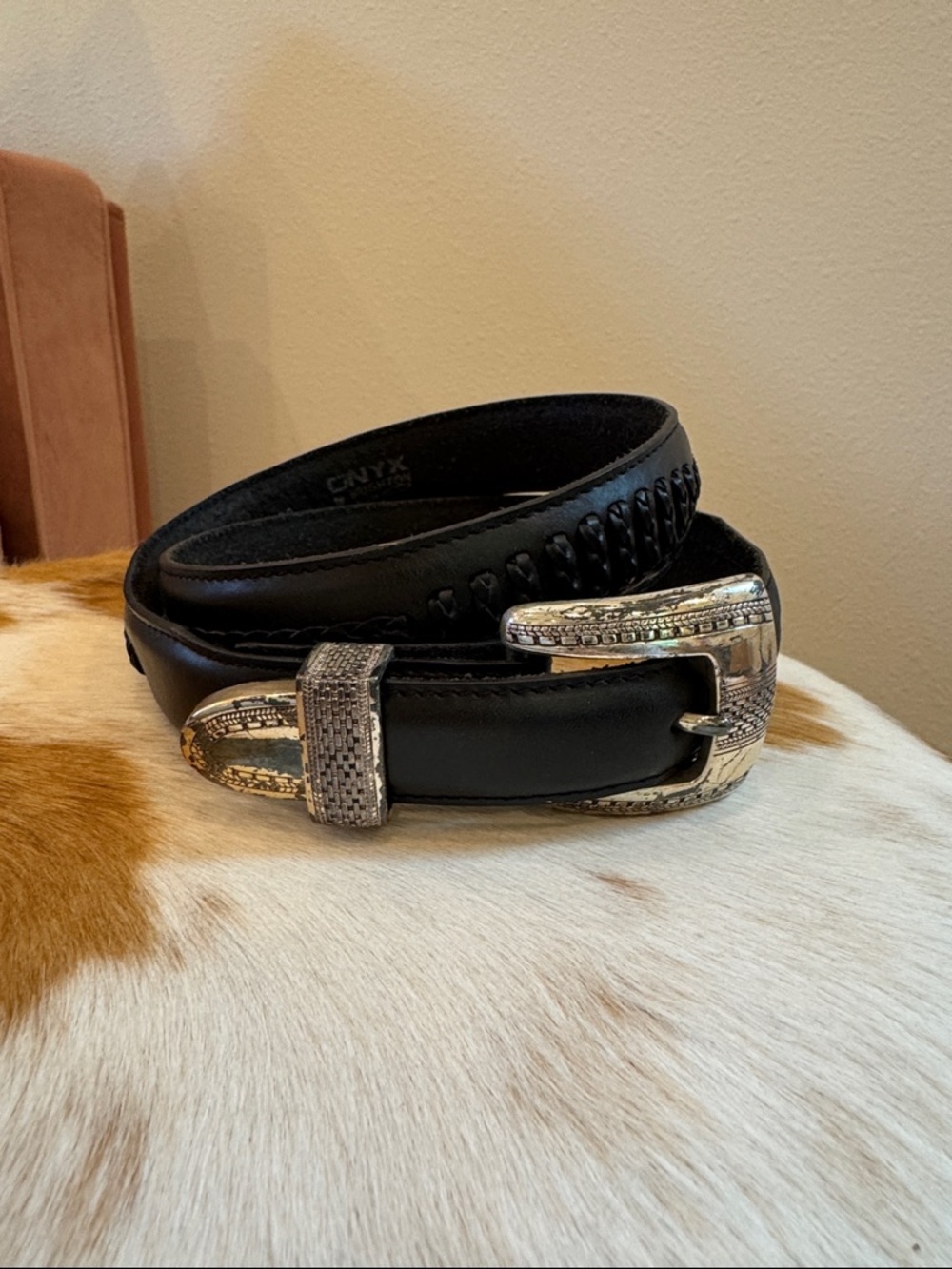 Brighton Black Leather Belt